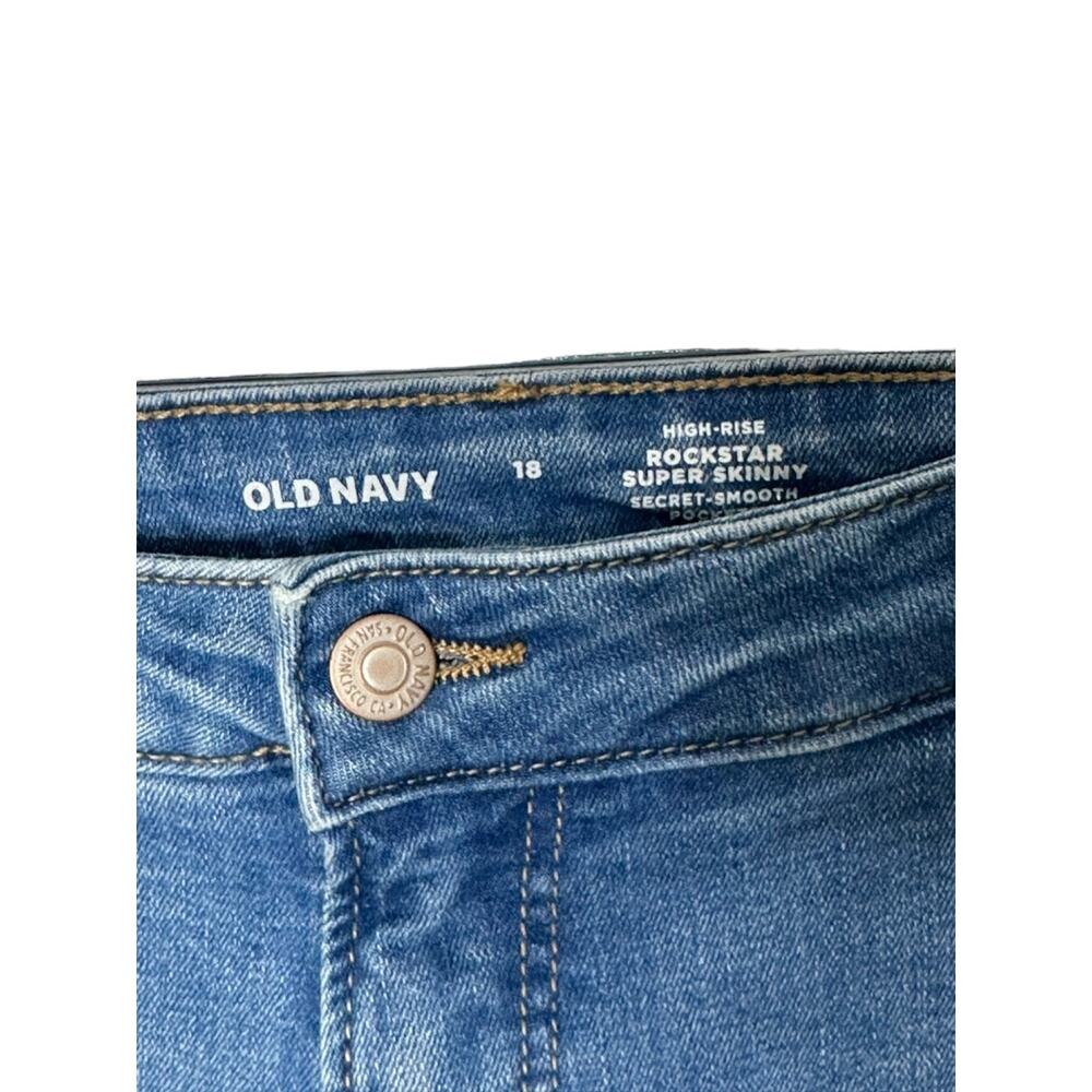 Old Navy High Rise ROCKSTAR SUPER SKINNY Light Rinse Jeans Women's 18 - Picture 4 of 5